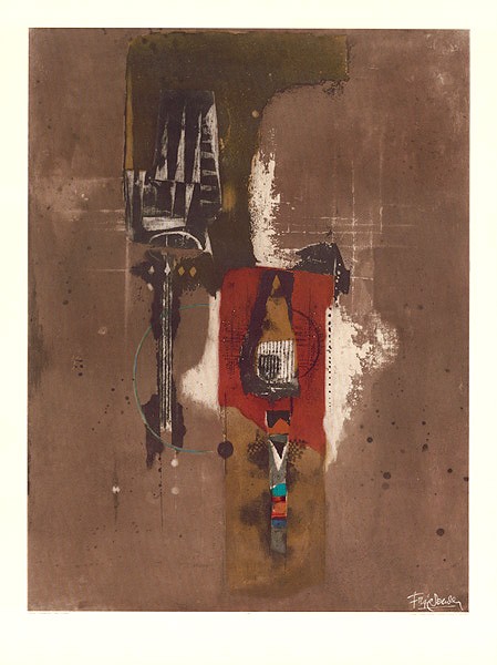 Johnny Friedlaender, Deux plantes (Abstrakte Malerei, abstrakte Formen, Muster, Farbfelder, Klassische Moderne, Wohnzimmer, Treppenhaus, bunt)