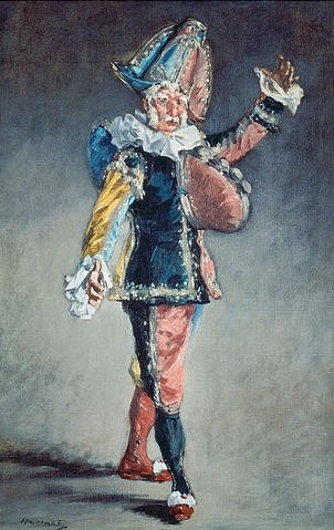 Édouard Manet, Polichinelle (Hanswurst). 1873 (Comedia dell'Arte, Theater, Figur, Type, Kostüm, Hanswurst, komisch, Polichinelle, Clown, Impressionismus, Wohnzimmer, Klassiker, Wunschgröße, bunt,)