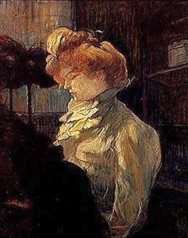 Henri de Toulouse-Lautrec, Die Modistin (Mademoiselle Margouin). 1900 (Holz,Toulouse-Lautrec,Henri de,Albi,Musée Toulouse-Lautrec,1864-1901,Arbeit,Jung,Frau,Kopfbedeckung,Beruf,Toulouse-Lautrec)