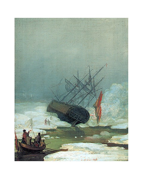 Caspar David Friedrich, Schiff im Eismeer (Offset) (Meer, Eismeer, Schiffsbruch, Wrack, Rettungsboot, Überleben, Meeresbrise, Klassiker, Wohnzimmer, Schlafzimmer, Malerei, Romantik, bunt)