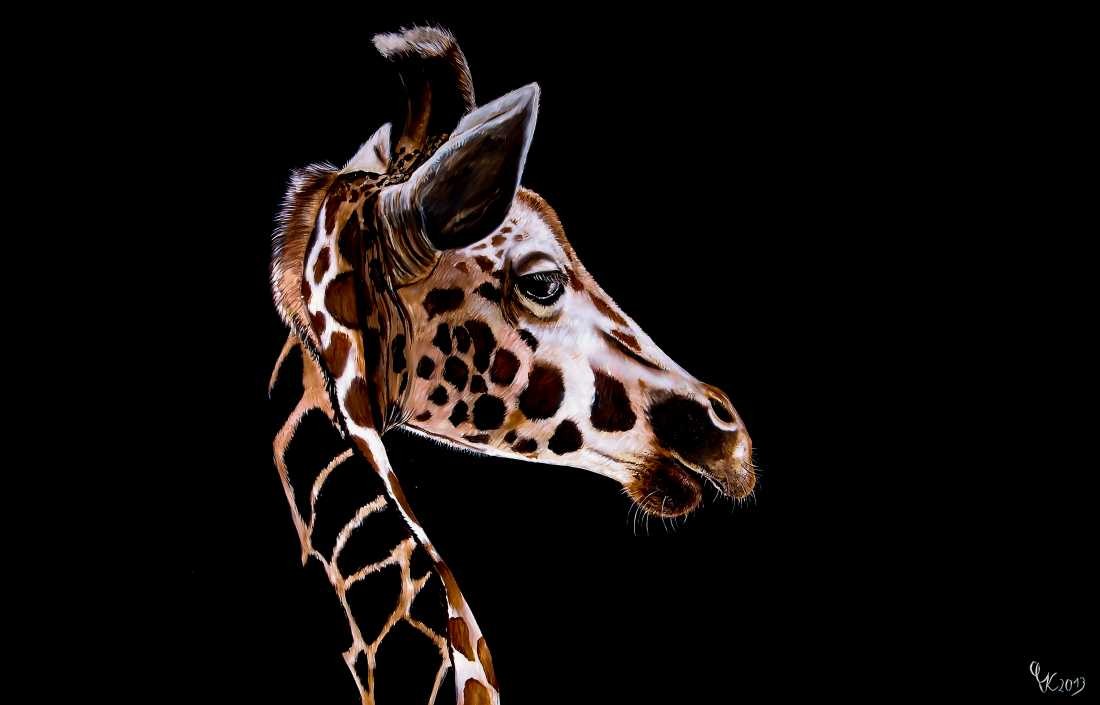 Conny Krakowski, Giraffe (Surrealismus, Traum, Magie, Esoterik, Baum, Traumbaum,Lebensbaum,Geburt,Leben,Sterben,Wege, Lebensweg, Phantasie,Fantasie,Realismus,Malerei,Gemläde,detaiiert,Traumbild,Traumlandschaft,Landschaftsmalerei,Träumerei,Wasserfall,Berge,Wolken,)
