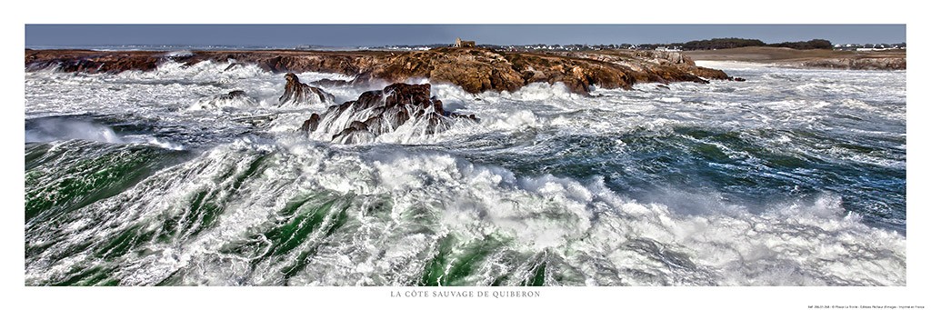 Philip Plisson, Presqu'île de Quiberon - Morbihan - Bretagne (Strand, Felsen, Wellen, Seegang, Brandung, Wellen, Gischt, maritim, Meeresbrise, Treppenhaus,  Wohnzimmer, Frankreich, Fotokunst, bunt)