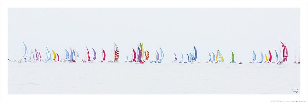 Philip Plisson, Régates en baie de Quiberon (Segelschiffe, Regatta,  Segelsport, maritim, Horizont, Meeresbrise, Meer, Treppenhaus, Badezimmer, Wohnzimmer, Photokunst, Fotokunst, bunt)