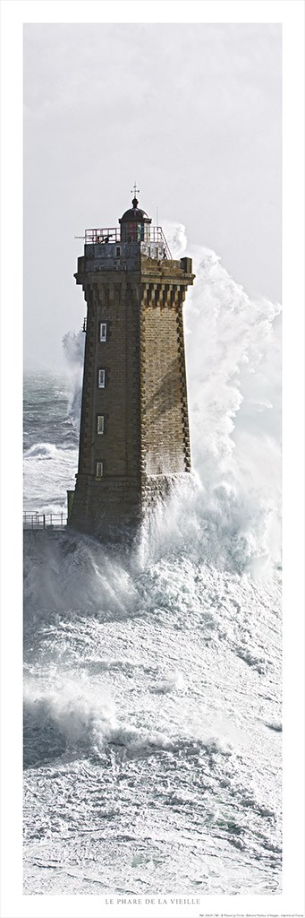 Philip Plisson, Le phare de la Vieille - Finistère - Bretagne (Leuchtturm, Meer, Brandung, Frankreich, Atlantik, Gischt, Meeresbrise, maritim, Fotokunst, Wohnzimmer, Badezimmer, Treppenhaus, bunt)