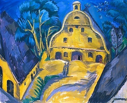 Ernst Ludwig Kirchner, Gut Staberhof, Fehmarn I. 1913 (Hamburg,Kunsthalle,Kirchner,Ernst Ludwig,1880-1938,20. Jahrhundert,Haus,Kirchner, Ernst Ludwig 1880-1938,gelb)