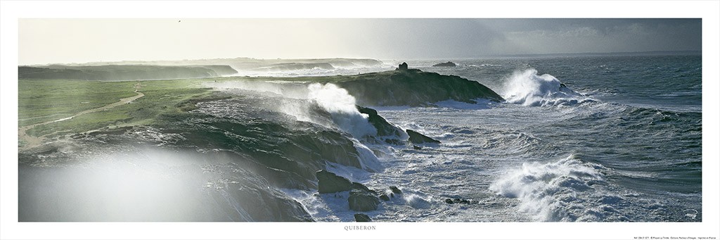 Philip Plisson, Côte Sauvage de Quiberon - Bretagne (Meer, Brandung, Felsenküste, Frankreich, Atlantik, maritim, Meeresbrise, Fotokunst, Wohnzimmer, Badezimmer, Treppenhaus, bunt)