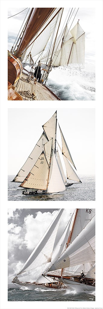 Philip Plisson, Les Voiles de Saint-Tropez - Voiliers de tradition (Segelschiff, Tempo, maritim, Geschwindigkeit, Segelsport, Meeresbrise, Meer, Treppenhaus, Badezimmer, Wohnzimmer, Photokunst, Fotokunst, bunt)