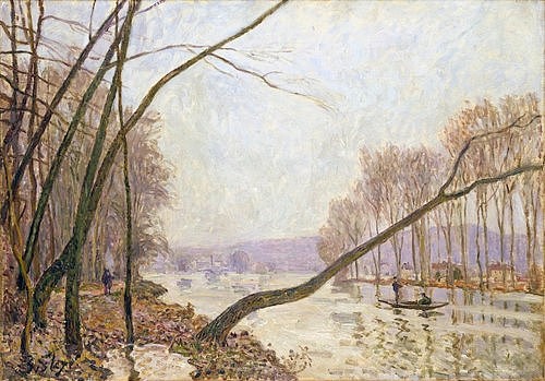 Alfred Sisley, Seine-Ufer im Herbst. 1876. (Sisley,Alfred,Städel Museum,Frankfurt am Main,1839-1899,Lwd.,Alfred Sisley,Seine,Ufer,Herbst,Fluss,19. Jahrhundert,Impressionismus, Städel Museum)