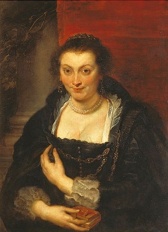 Peter Paul Rubens, Bildnis der Isabella Brant. 1625/26 (Rubens,Peter Paul,1577-1640,Florenz,Galleria degli Uffizi,Öl auf Holz,Peter Paul Rubens,Bildnis,Portrait,Isabella Brant,Frau,Buch,Ohrring,17. Jahrhundert)