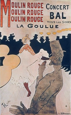 Henri de Toulouse-Lautrec, La Goulue au Moulin Rouge, 1892 (Toulouse-Lautrec,Henri de,Moskau,Puschkin-Museum,1864-1901,Henri de Toulouse-Lautrec,Moulin Rouge,La Goulue,19. Jahrhundert,Plakat,Poster,Tänzerin,Unterhaltung,Etablissement,Tanz,Ball)