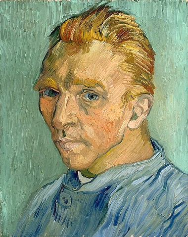 Vincent van Gogh, Selbstbildnis (ohne Bart). 1889 (Portrait, Selbstbildnis, Künstler, Persönlichkeiten, Klassische Moderne, Impressionismus, Wohnzimmer, Treppenhaus, Wunschgröße, bunt)