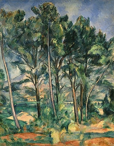 Paul Cézanne, Der Aquädukt. 1898/1900 (Aquädukt, Bäume, Landschaft, Hügel, Frankreich,  Klassiker, Post-Impressionismus, Wunschgröße, Wohnzimmer)