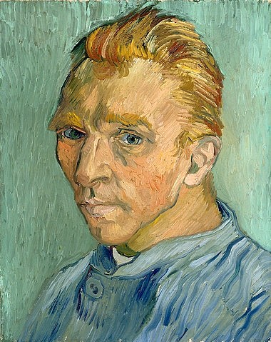 Vincent van Gogh, Selbstbildnis (ohne Bart). 1889 (Portrait, Selbstbildnis, Künstler, Persönlichkeiten, Klassische Moderne, Impressionismus, Wohnzimmer, Treppenhaus, Wunschgröße, bunt)