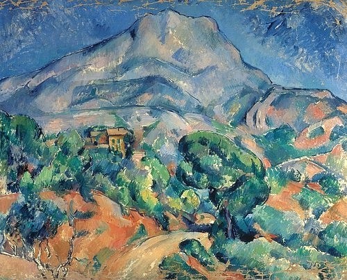 Paul Cézanne, Montagne Sainte-Victoire 1896/1898 (Landschaft, Frankreich, Berg, Felder, Klassiker, Post-Impressionismus, Wunschgröße, Wohnzimmer)