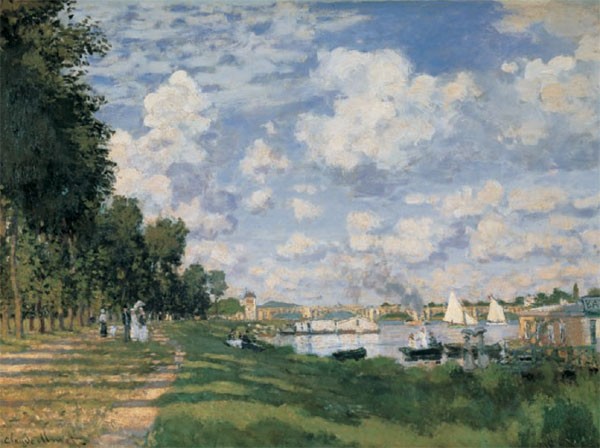 Claude Monet, Bacino Argentuil (Offset) (Impressionismus, Malerei, Landschaft, Spaziergang, flanieren, Freizeit, Urlaub, Sommer, flanieren, Frankreich, Wohnzimmer, Wintergarten, Treppenhaus, bunt, Klassiker)