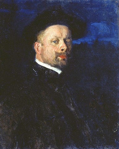 Alexej von Jawlensky, Selbstbildnis. Um 1890. (Jawlensky,Alexej von,Omsk,Staatl. Vrubel-Museum,1864-1941,Alexej von Jawlensky,Russland,russisch,Deutschland,deutsch,19. Jahrhundert,20. Jahrhundert,Expressionismus,expressiv,realistisch,Blauer Reiter,Selbstbildnis,Selbstporträt,Bildnis,Porträt,Mann,Künst)