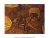 Pierre Bonnard, The Vigil, 1921 (Offset) (Innenraum, Zimmer, Interieur, Nachtwache, Mädchen, Sessel, Schlafzimmer, Intimismus, Impressionismus, Klassische Moderne, bunt)
