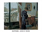 Pierre Bonnard, Wintertag - Jour D`Hiver (Offset) (Innenraum, Wintertag, Ausblick, Frau, Gründerzeit,  Schlafzimmer, Wohnzimmer, Intimismus, Impressionismus, Klassische Moderne, bunt)