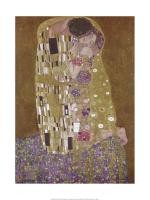 Gustav Klimt, Der Kuss (Klassische Moderne, dekorativ, Jugendstil, Eros&People, Frau, Mann, Umarmung, Erotik, Ornamente, geometrische Formen, bunt, Wohnzimmer, Treppenhaus, Schlafzimmer, Malerei)