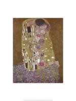 Gustav Klimt, Der Kuss (Klassische Moderne, dekorativ, Jugendstil, Eros&People, Frau, Mann, Umarmung, Erotik, Ornamente, geometrische Formen, bunt, Wohnzimmer, Treppenhaus, Schlafzimmer, Malerei)