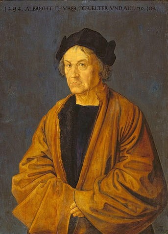 Albrecht (Kopist) Dürer, Bildnis des Vaters. (Städel Museum,Frankfurt am Main,Dürer,Albrecht (Kopist),Öl auf Holz,Albrecht Dürer (Kopist),Bildnis,Portrait,Vater,Mann,Kopie, Städel Museum, Wunschgröße)