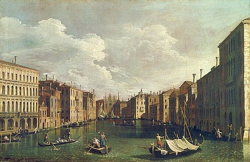 Canaletto (Giovanni Antonio Canal), Venedig. (Canaletto (Giovanni Antonio Canal),1697-1768,Kaunas,Ciurlionis Museum,Canaletto,Giovanni Antonio Canal,Venedig,Italien,18. Jahrhundert,Kanal,Gondel,Gondoliere)