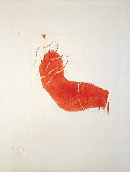 Tal Coat Pierre Schweiz O.T. (30) (Aquatinta, handsigniert, nummeriert) (Abstrakt, abstrakte Malerei, modern, amorphe Form, original, Grafik, signiert, Wohnzimmer, Büro, bunt)