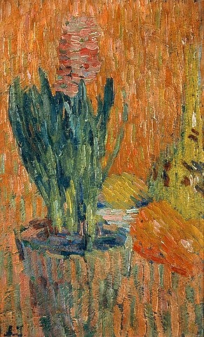 Alexej von Jawlensky, Blumentopf. 1902. (Jawlensky,Alexej von,Privatbesitz,1864-1941,Alexej von Jawlensky,Russland,russisch,Deutschland,deutsch,19. Jahrhundert,20. Jahrhundert,Blumentopf,Expressionismus,expressiv,impressionistisch,Duktus,Ductus,Blume,Blumen,Topf,bunt,Natur,fröhlich,Sommer,sommer)