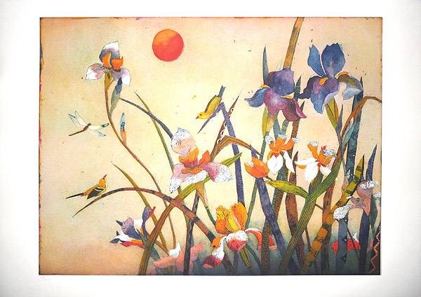 Votteler Jutta Träumende Lilien (Radierung, handsigniert)