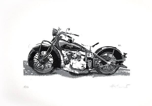 Hirthammer Josef Indian (Motorrad), 2012 (Linoldruck 3 Platten, num., handsigniert)