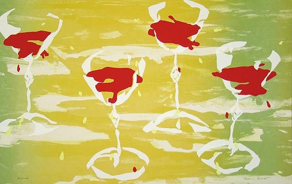 Richter Melanie Red Wine Glasses (Litho + Siebdruck, handsigniert, nummeriert)