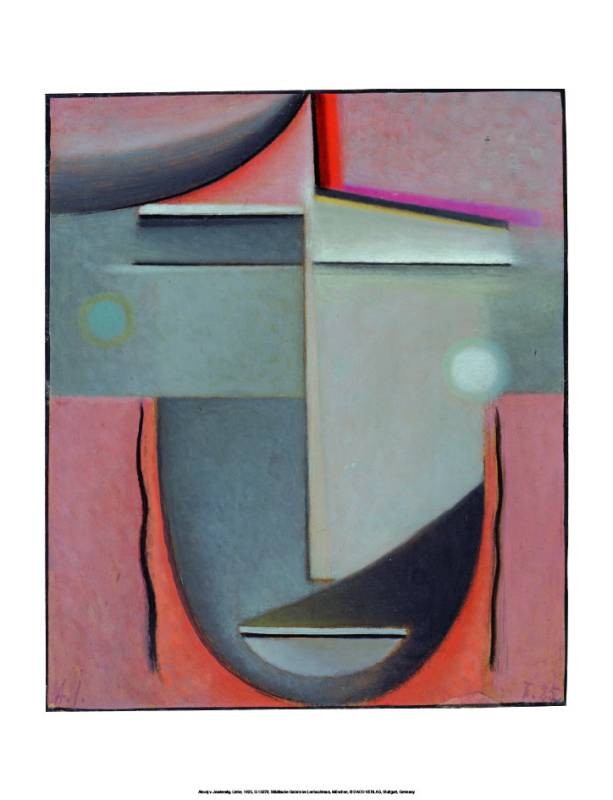 ALEXEJ von JAWLENSKY, Liebe (Offset) (Gesicht, Kopf, abstrahiert, geometrisch, Klassische Moderne, Blauer Reiter, Büro, Treppenhaus, Wohnzimmer, bunt)