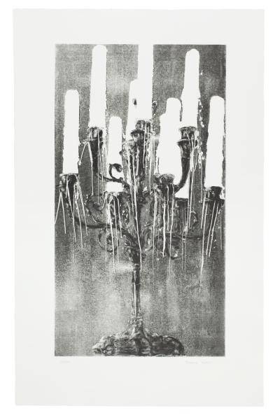 Richter Melanie Kandelaber sw (Aquatintaradierung/Heliogravure, handsig., numm.)