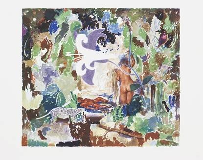 Weischer Matthias Tiger Lily (30) (Lithographie, handsigniert, nummeriert) (Lilie, Raubtier, Leopard, Erotik, Akt, surreal, modern, Original, signiert, Wohnzimmer)