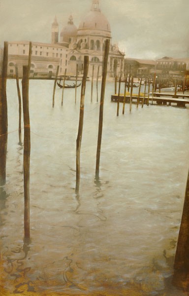 Antonio Sgarbossa, VENEZIA-VOGLIO VEDERE L'INTERNO (Venedig, Städte, Santa Maria della Salute, Kirche, Kanal, Wasserstraße, Architektur, historisch, Italien, Noatalgie, Malerei, Wohnzimmer, Wunschgröße sepia-coloriert)