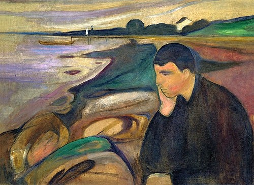 Edvard Munch, Melancholie. 1891. (Privatbesitz,Munch,Edvard,1863-1944,Edvard Munch)