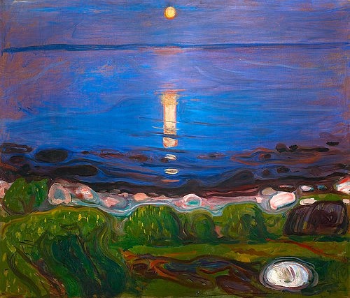Edvard Munch, Sommernacht am Meeresstrand. (Privatbesitz,1863-1944,Munch,Edvard,Edvard Munch)