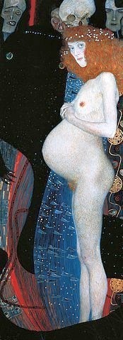 Gustav Klimt, Die Hoffnung I. 1903 (D.129). (Klimt,Gustav,1862-1918,Ottawa,Nat.Gallery of Canada.,Gustav Klimt,schwanger,schwangere frau,wiener jugendstil,secession,symbolismus)