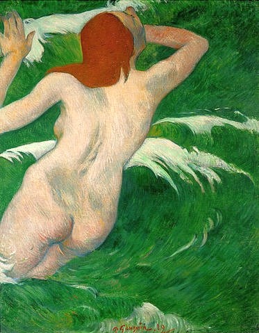 Paul Gauguin, Akt zwischen Wellen. 1889. (Gauguin,Paul,Cleveland Museum of Art,1848-1903,Paul Gauguin)