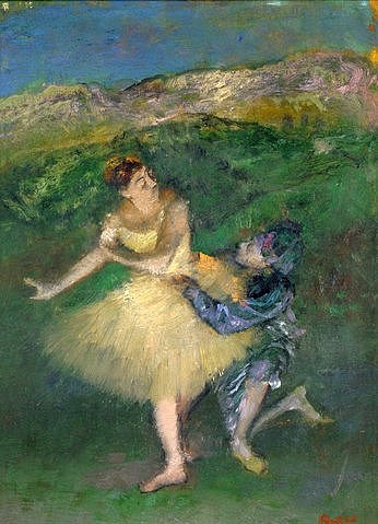 Edgar Degas, Harlequin und Kolumbine. Um 1886/1890 (Degas,Edgar,1834-1917,Paris,Musée d'Orsay,Holz,Edgar Degas, französischer impressionismus,französisch,impressionistisch)