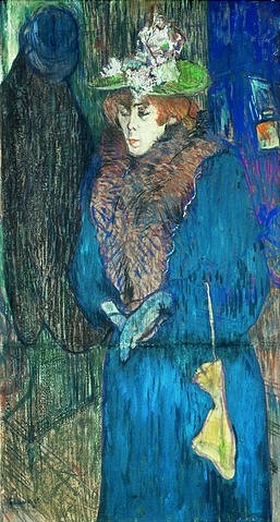 Henri de Toulouse-Lautrec, Jane Avril beim Betreten des Moulin Rouge. (Pastell/Karton,Toulouse-Lautrec,Henri de,London,Courtauld Institute,1864-1901,Henri de Toulouse-Lautrec)