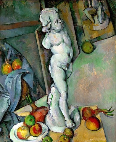 Paul Cézanne, Gips-Putte. Um 1895. (Cézanne,Paul,1839-1906,London,Courtauld Institute,Öl/Papier/Holz,Paul Cezanne)