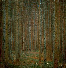 Gustav Klimt, Tannenwald. 1902 (Klimt,Gustav,1862-1918,Wien,Galerie Würthle,20. Jahrhundert,Jugendstil,Gustav Klimt,Bäume,Tannen,Wald,wiener Jugendstil,Landschaft)