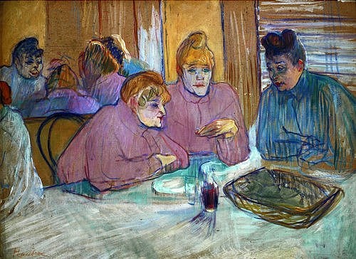 Henri de Toulouse-Lautrec, Prostituierte beim Abendessen. 1893/94. (Toulouse-Lautrec,Henri de,Budapest,Ungarische Nationalgalerie,1864-1901,Henri de Toulouse-Lautrec)