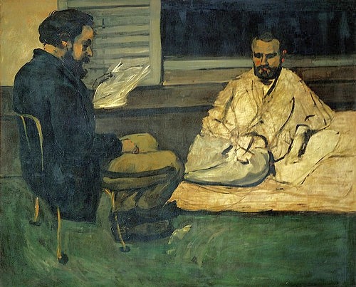 Paul Cézanne, Paul Alexis, Sekretär von Emile Zola, liest Emile Zola vor. 1869/70 (Cézanne,Paul,1839-1906,Sao Paolo,Museo de Arte,Paul Cezanne)