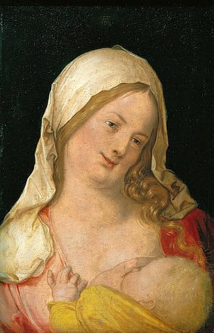 Albrecht Dürer, Maria, das Kind stillend. 1503. (Dürer,Albrecht,Wien,Kunsthistorisches Museum,1471-1528,Lindenholz,Albrecht Dürer)