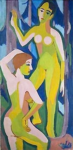 Ernst Ludwig Kirchner, Zwei Akte im Walde. 1926 (Kirchner,Ernst Ludwig,1880-1938,Öl/ Lwd.,Ernst Ludwig Kirchner, Städel Museum)