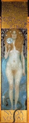 Gustav Klimt, Nuda Veritas. 1899 (Klimt,Gustav,1862-1918,Wien,Theatersammlung der Nationalbibliothek,Gustav Klimt,nuda veritas,frau,nackt,weiblicher akt,wiener jugendstil,secession,wien)