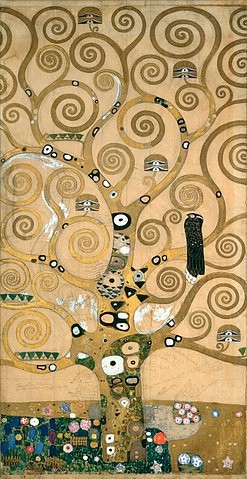 Gustav Klimt, Der Lebensbaum. Detail, Werkvorlage zum Stocletfries. (Klimt,Gustav,1862-1918,Mischtechnik,Gustav Klimt,wiener jugensstil,secession,ornamente,ornamental,baum,vegetation,wachstum,stilisierung)