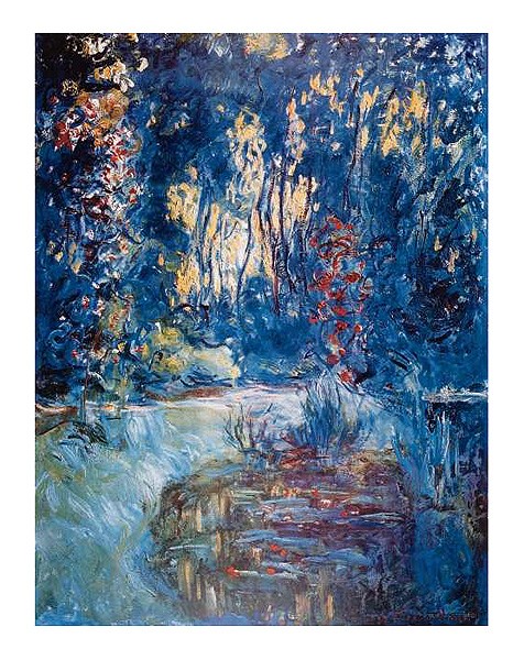 Claude Monet, Jardin de Giverny (Offset) (Impressionismus, Malerei, Garten, Pflanzen,  Teich, Natur,  Schlafzimmer, Wohnzimmer, Wintergarten, Treppenhaus, bunt, Klassiker)